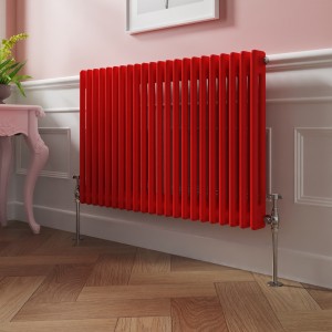 Bern 600 x 1010mm Traditional Signal Red Double Horizontal Column Radiator