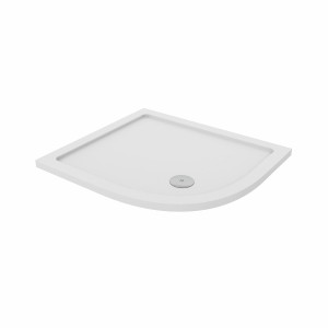 Essentials Anti-Slip 1000 x 900mm Right Hand Offset Quadrant Stone Shower Tray White