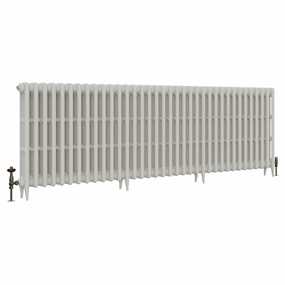 Classic  745 x 2266mm Porcelain White Triple Column Cast Iron Radiator - 36 Sections