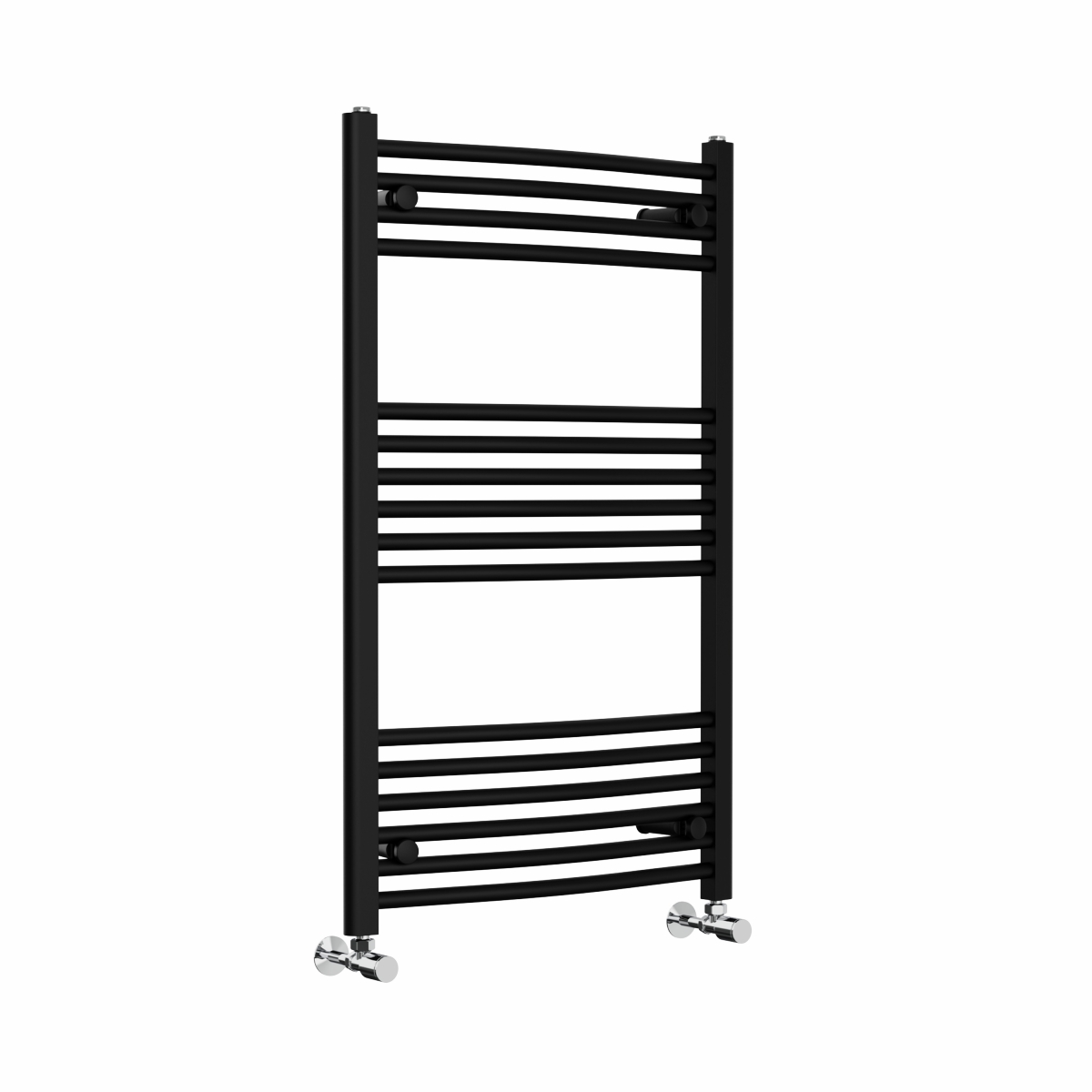 Fjord 1000 x 600mm Curved Black Heated Towel Rail
