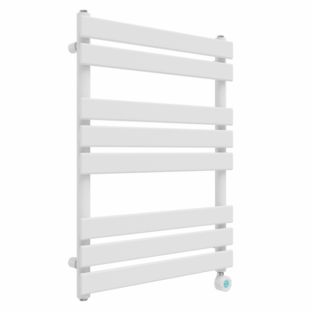 Juva 800 x 600mm White Flat Panel Thermostatic Touch Control Wifi Electric Heated Towel Rail
