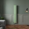 Norden 1600 x 237mm Pastel Green Double Oval Column Vertical Designer Radiator