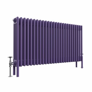 Bern 600 x 1190mm Elegant Purple Four Column Horizontal Traditional Radiator