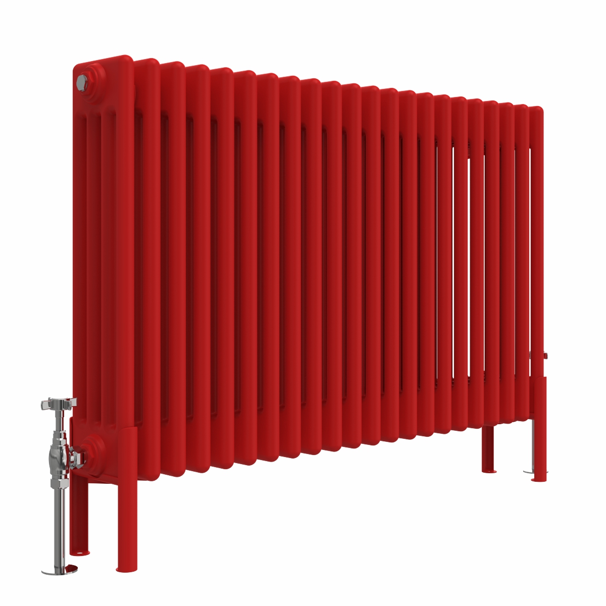 Bern 600 x 1010mm Traditional Signal Red Horizontal Four Column Radiator