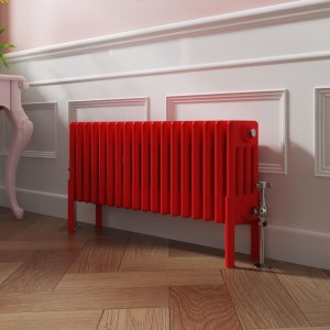 Bern 300 x 830mm Traditional Signal Red Horizontal Four Column Radiator