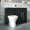 Calm Matt Black Right Hand Combination Vanity Unit Basin L Shape with Back to Wall RAK Resort Toilet & Soft Close Seat & Concealed Cistern - 1100mm