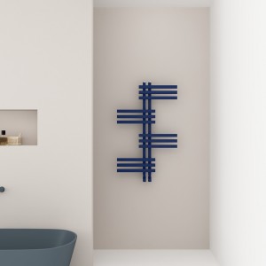 Carisa Unico 852 x 500mm Navy Blue Designer Aluminium Towel Rail