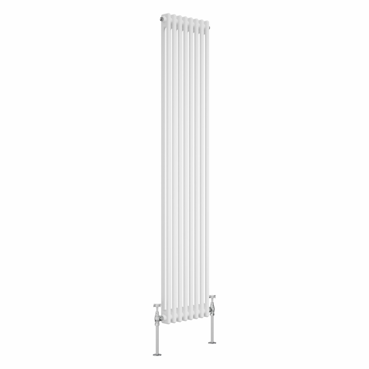 Bern 1800 x 380mm White Double Column Vertical Traditional Radiator