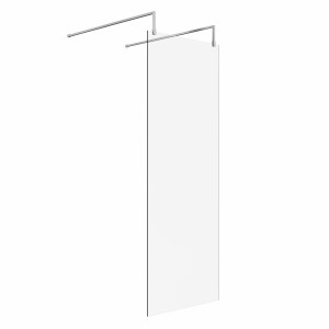 Wasdale 760mm Chrome Walk Through Wet Room Screen With L-Shape Support Arms