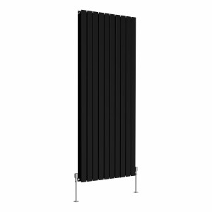 Karlstad 1600 x 682mm Black Double Vertical Flat Panel Designer Radiator