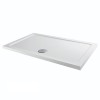 Essentials Anti-Slip 1600 x 800mm Rectangle Stone Shower Tray White