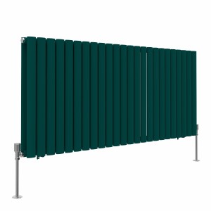 Norden 600 x 1417mm Blue Green Double Oval Column Horizontal Designer Radiator