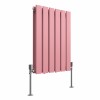 Karlstad 600 x 410mm Rose Clair Pink Double Flat Panel Horizontal Designer Radiator
