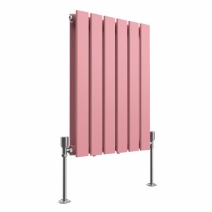 Karlstad 600 x 410mm Rose Pink Double Horizontal Flat Panel Designer Radiator