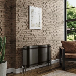 Bern 600 x 1190mm Raw Metal Triple Column Horizontal Traditional Radiator