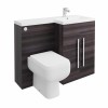 Calm Grey Right Hand Combination Vanity Unit with RAK-Series 600 Toilet & Soft Close Seat & Concealed Cistern - 1100mm