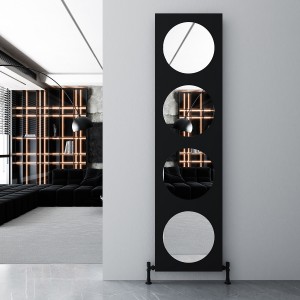 Carisa Circles 1800 x 470mm Anthracite Designer Aluminium Radiator