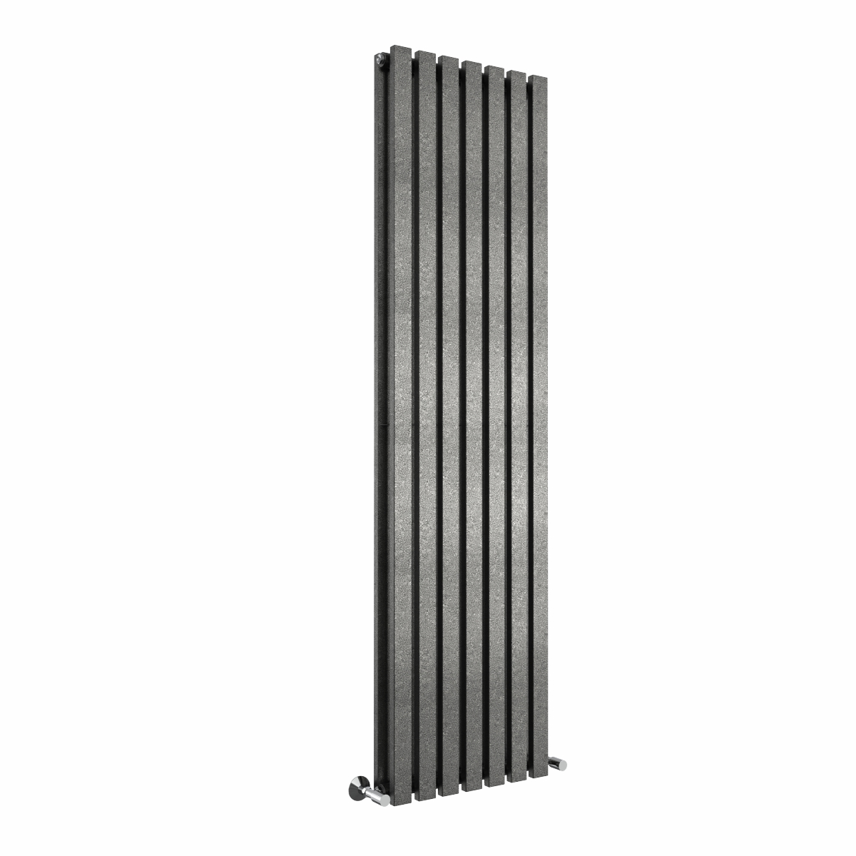 Lulea 1800 x 480mm Black Silver Double Vertical Flat Panel Designer Radiator
