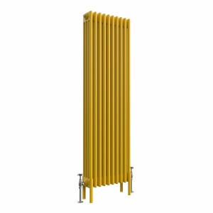 Bern 1500 x 470mm Zinc Yellow Four Column Vertical Traditional Radiator