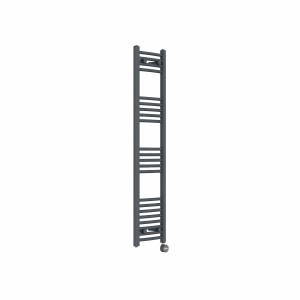 Fjord 1400 x 300mm Curved Anthracite Thermostatic Touch Control Electric Heated Towel Rail