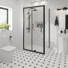 Ennerdale 1000mm Sliding Door with 900mm Side Panel - Black