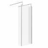 Wasdale 760mm Chrome Walk Through Wet Room Screen with 215mm Hinged Return Screen & L- Shape Support Arms 