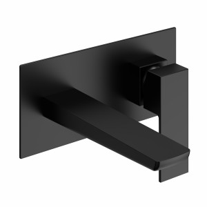 Coe Modern Wall Mounted Bath Mixer Tap Matt Black