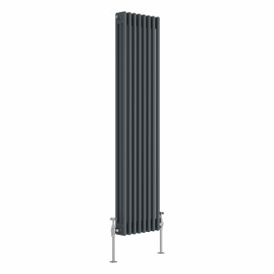 Bern 1500 x 380mm Anthracite Triple Column Vertical Traditional Radiator
