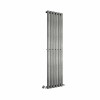 Lulea 1600 x 410mm Black Silver Single Vertical Flat Panel Designer Radiator