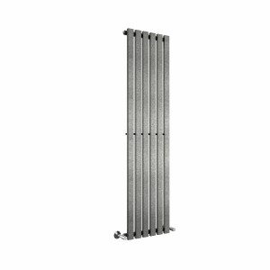 Lulea 1600 x 410mm Black Silver Single Vertical Flat Panel Designer Radiator
