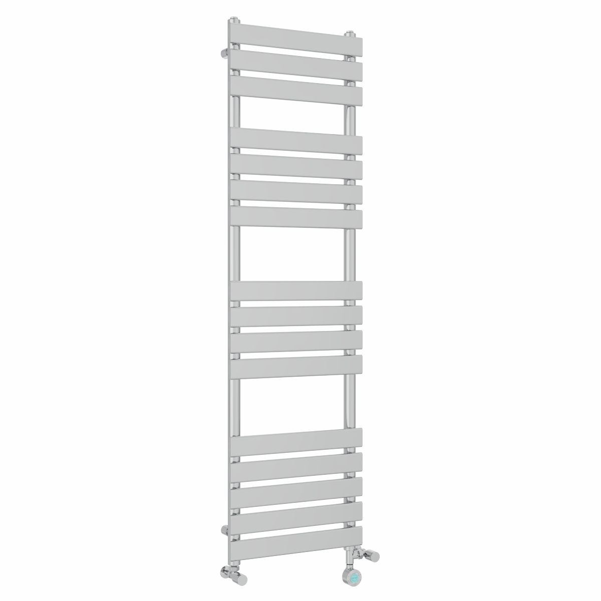 Juva 1600 x 450mm Dual Fuel Chrome Flat Panel Thermostatic Touch Control Electric Heated Towel Rail