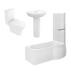 Calgary 1500mm Right Hand P Shape Shower Bath Suite