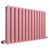 Lulea 600 x 900mm Rose Clair Pink Double Flat Panel Horizontal Designer Radiator