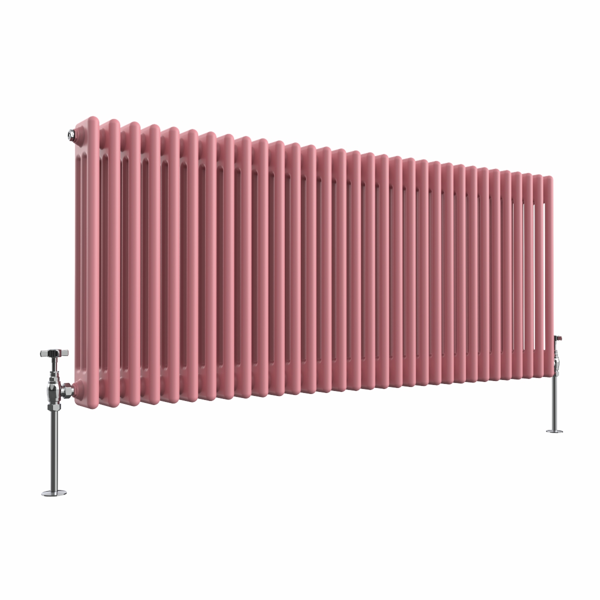 Bern 600 x 1460mm Rose Pink Triple Column Horizontal Traditional Radiator