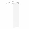 Wasdale 700mm Chrome Walk Through Wet Room Screen with L-Shape Support Arms