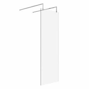 Wasdale 700mm Chrome Walk Through Wet Room Screen with L-Shape Support Arms