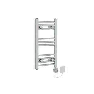 Fjord 600 x 300mm Curved Chrome HEC Thermostatic Electric Heated Towel Rail