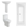 Feel Curved Modern Bathroom Suite with Double Ended Bath - 1800 x 800mm