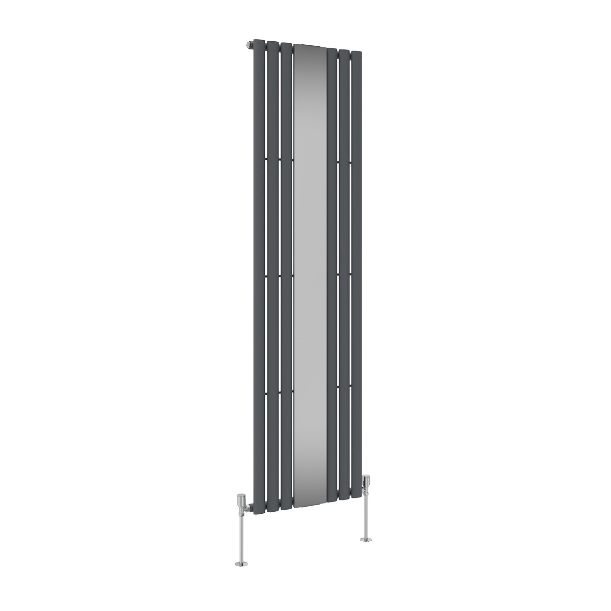 Norden 1800 x 500mm Anthracite Mirror Single Panel Vertical Designer Radiator