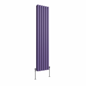 Norden 1600 x 355mm Elegant Purple Double Vertical Oval Column Designer Radiator