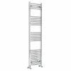 Fjord 1600 x 400mm Curved Chrome Heated Towel Rail