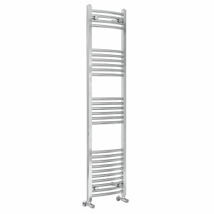 Fjord 1600 x 400mm Curved Chrome Heated Towel Rail