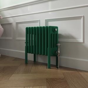 Bern 300 x 425mm Traditional Moss Green Horizontal Four Column Radiator