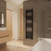 Fjord 1600 x 400mm Curved Black Heated Towel Rail