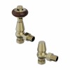 Traditional Thermostatic Angled Radiator Valves - Brushed Brass