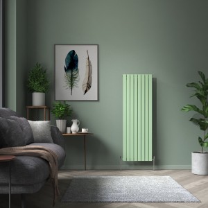 Karlstad 1600 x 546mm Pastel Green Single Flat Panel Vertical Designer Radiator