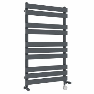 Juva 1000 x 600mm Dual Fuel Sand Grey Flat Panel Thermostatic Touch Control Electric Heated Towel Rail