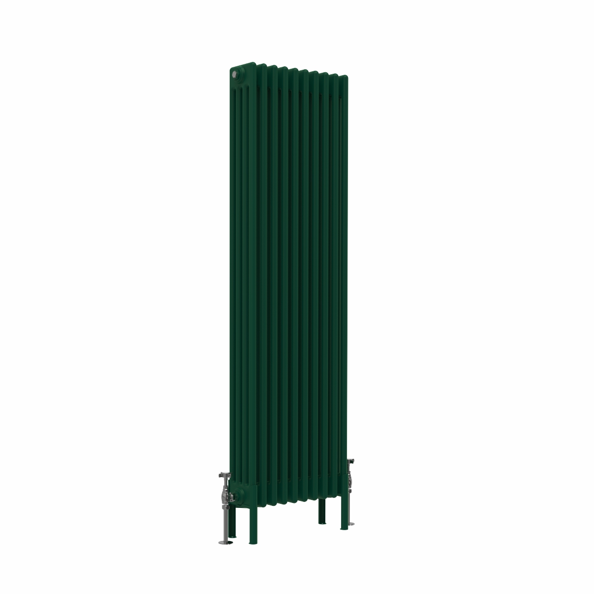 Bern 1500 x 470mm Traditional Moss Green Vertical Four Column Radiator