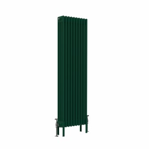 Bern 1500 x 470mm Traditional Moss Green Vertical Four Column Radiator