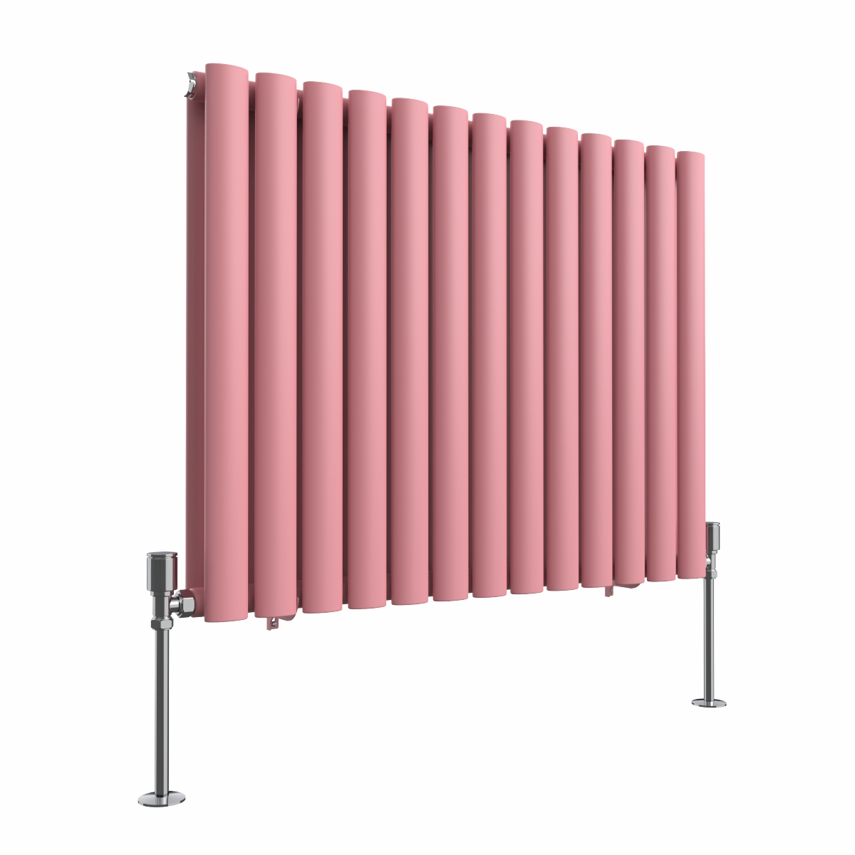 Norden 600 x 768mm Rose Clair Pink Double Horizontal Oval Column Designer Radiator
